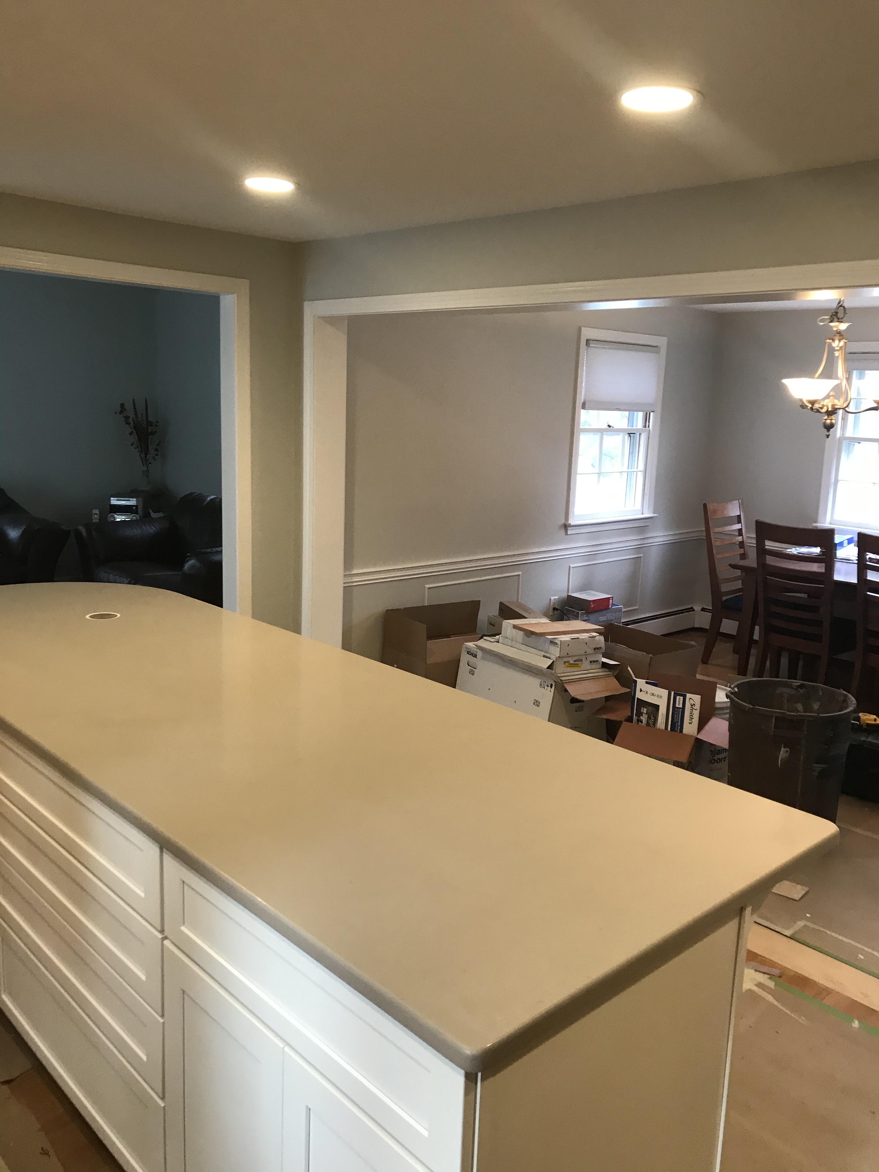 New Kitchen Island, Wall Removed
