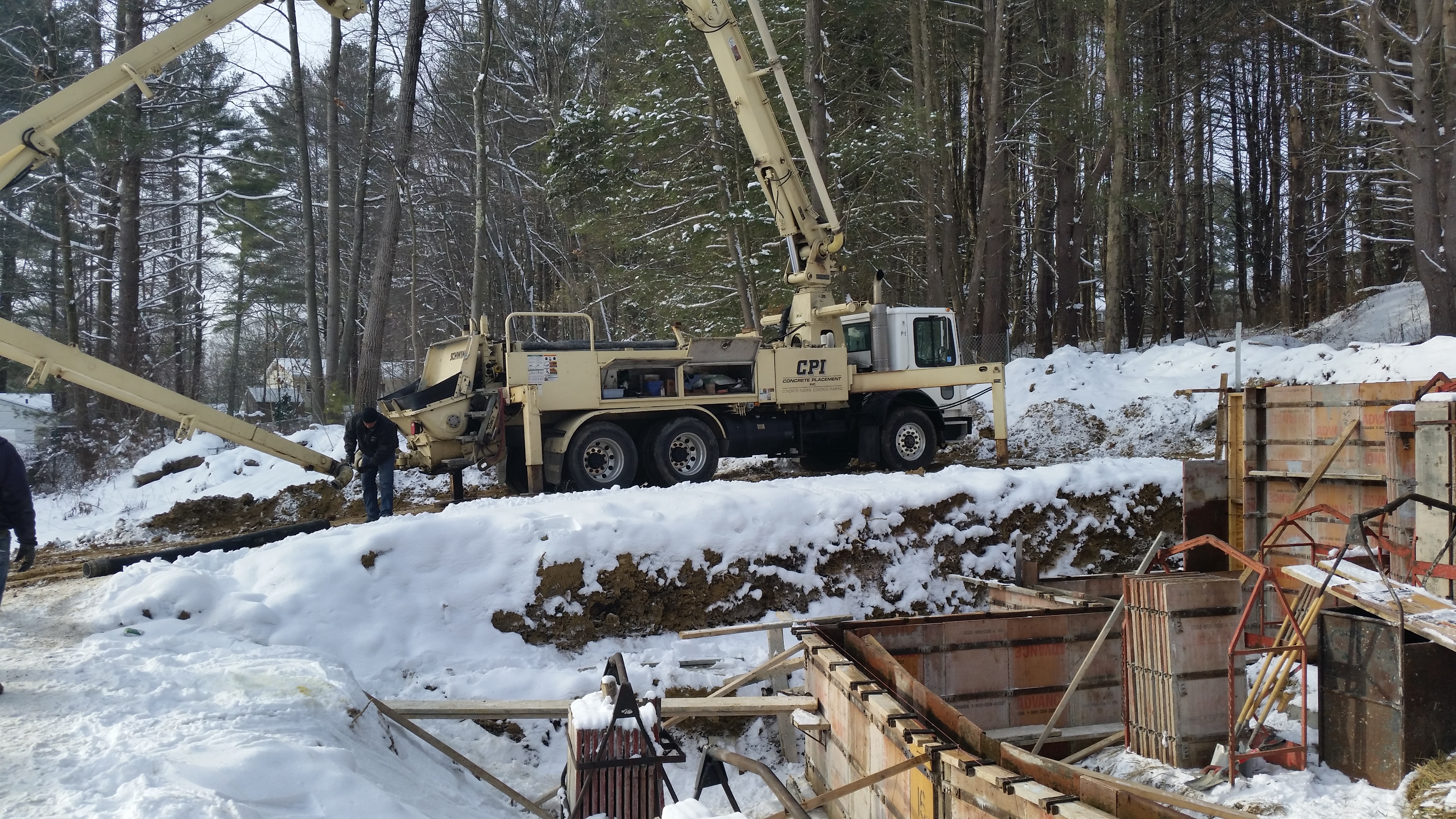 Concrete getting poured