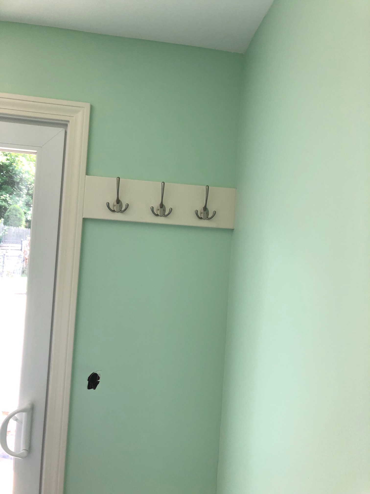 Fresh painted mudroom