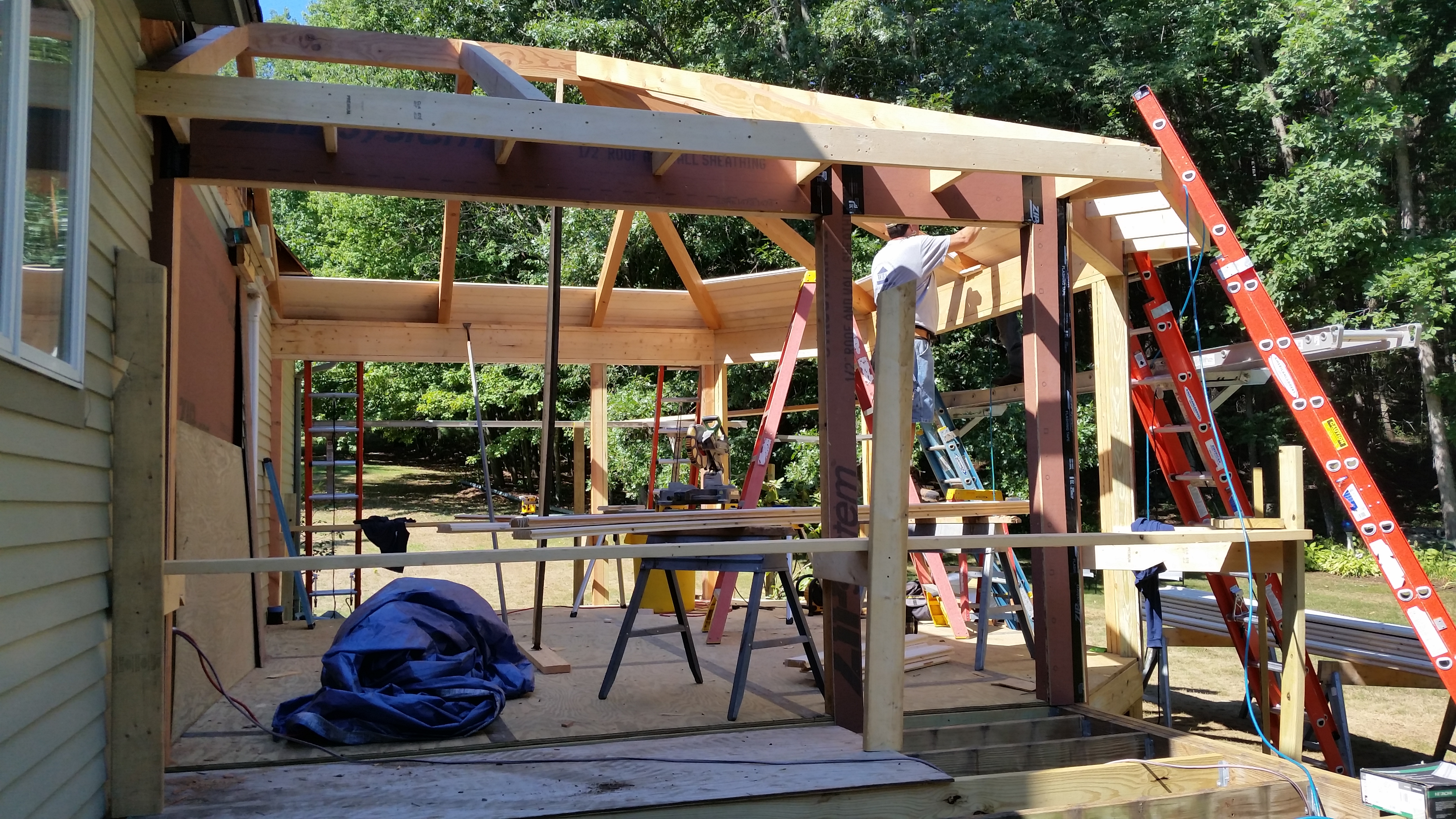 Framing new sunroom