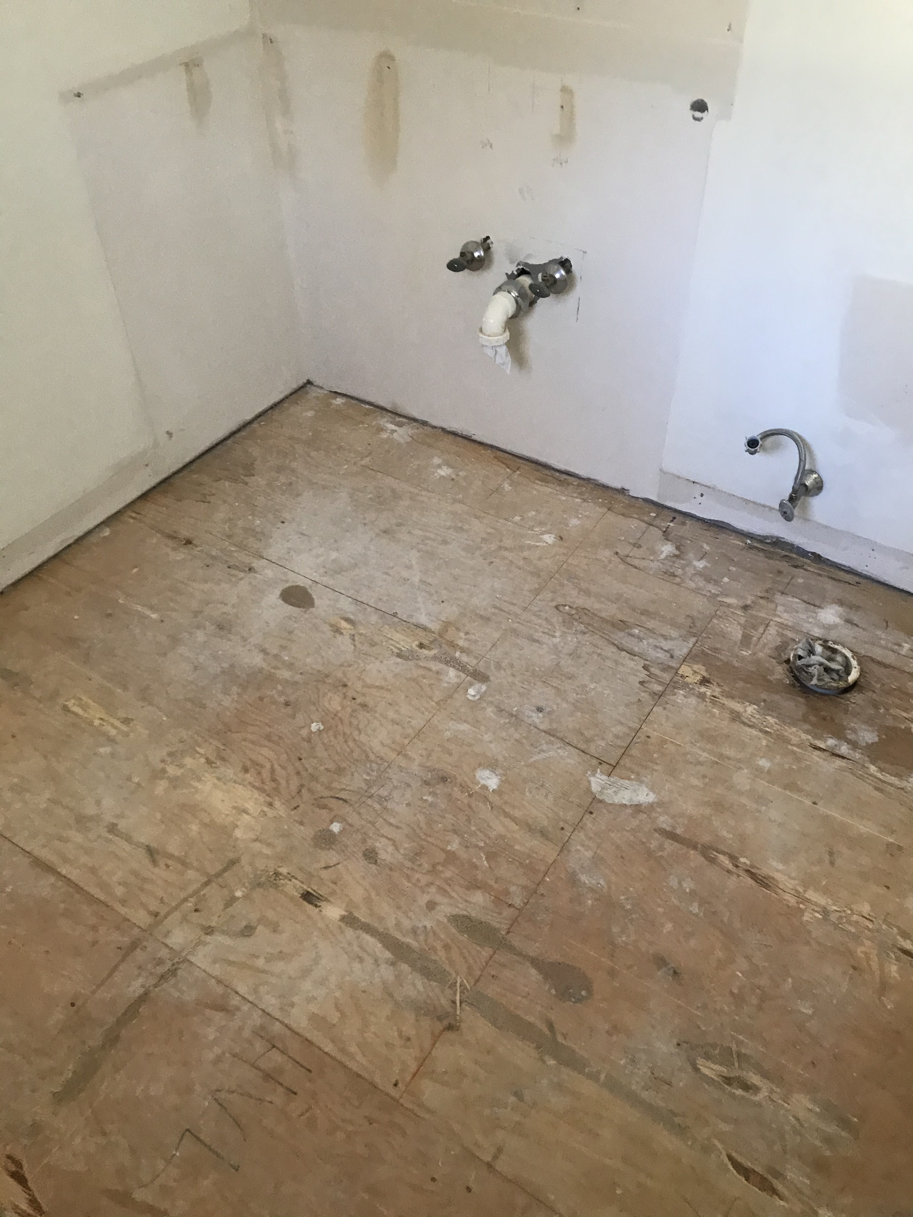 Old Bathroom Flooring Removed