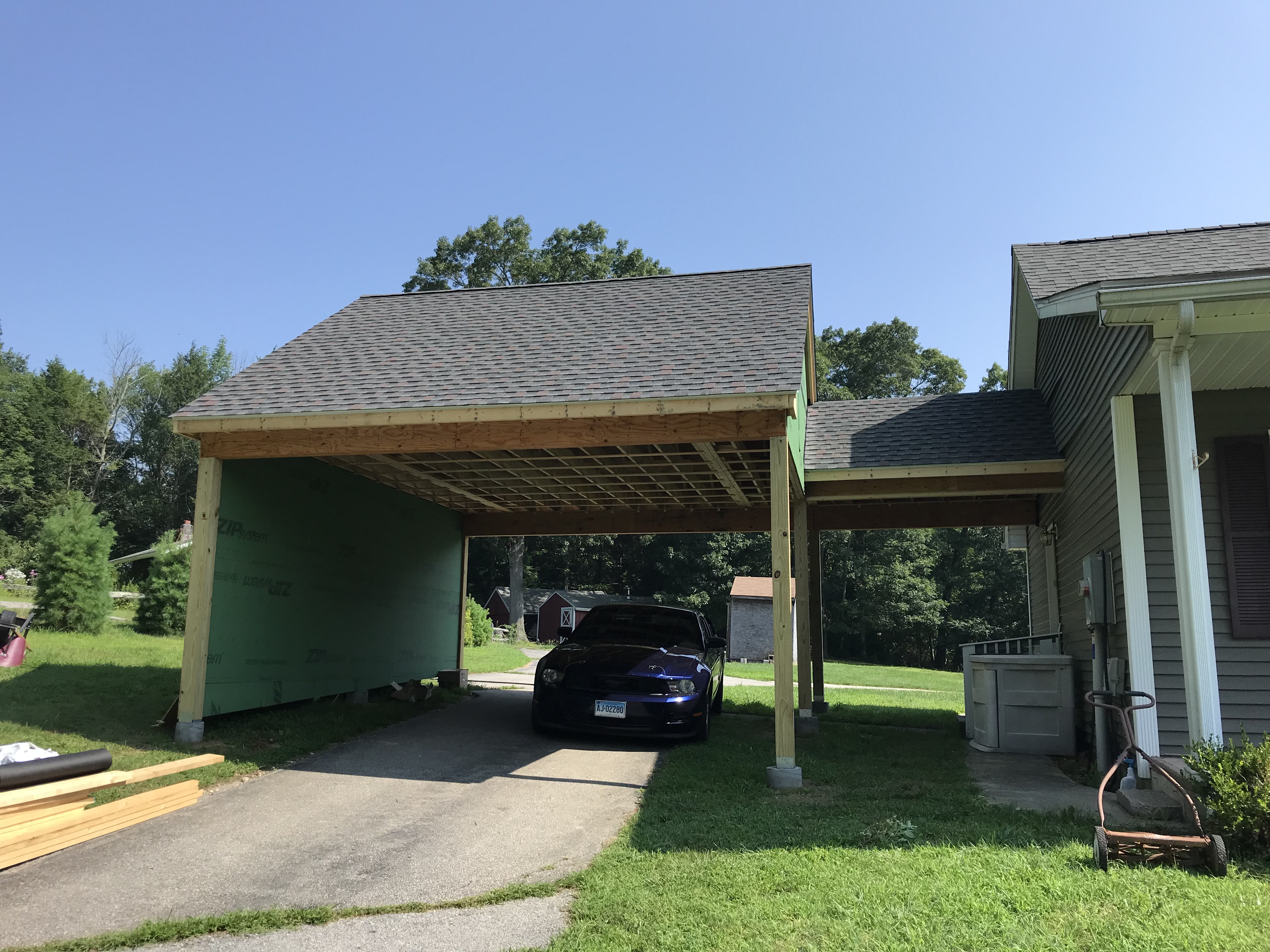 Roofing of carport