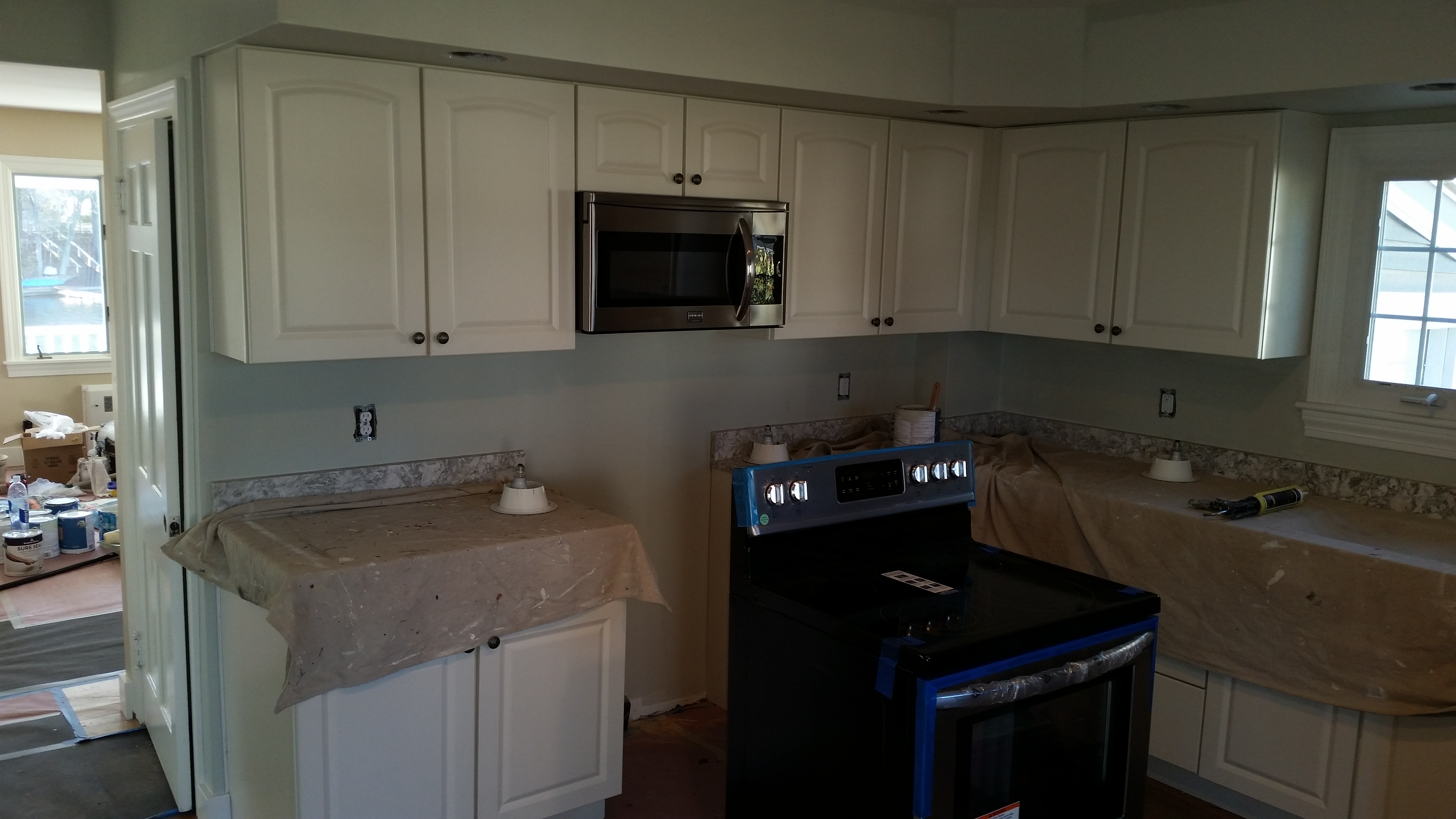 Cabinets installed