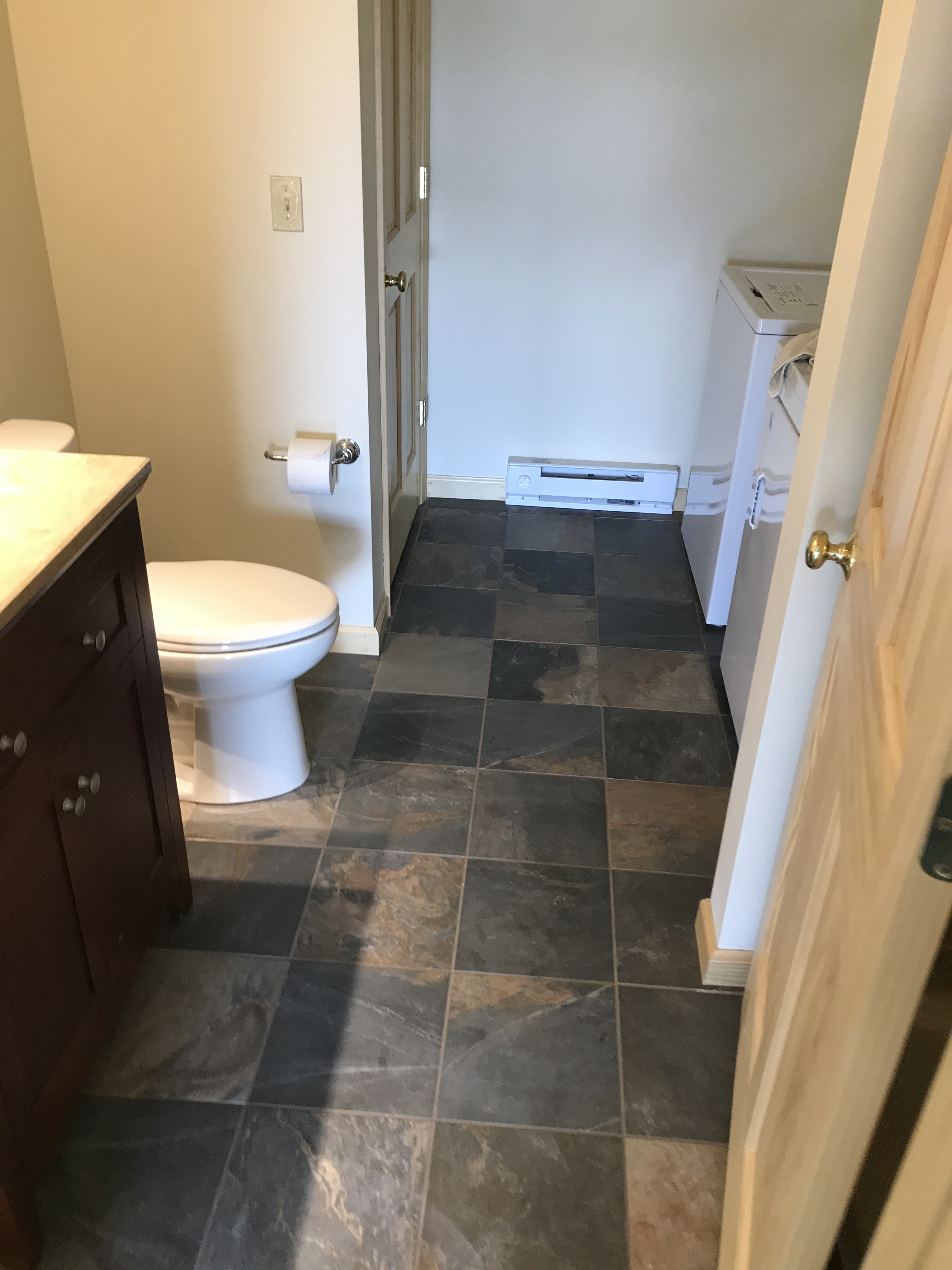 Tile Floor in Bathroom 
