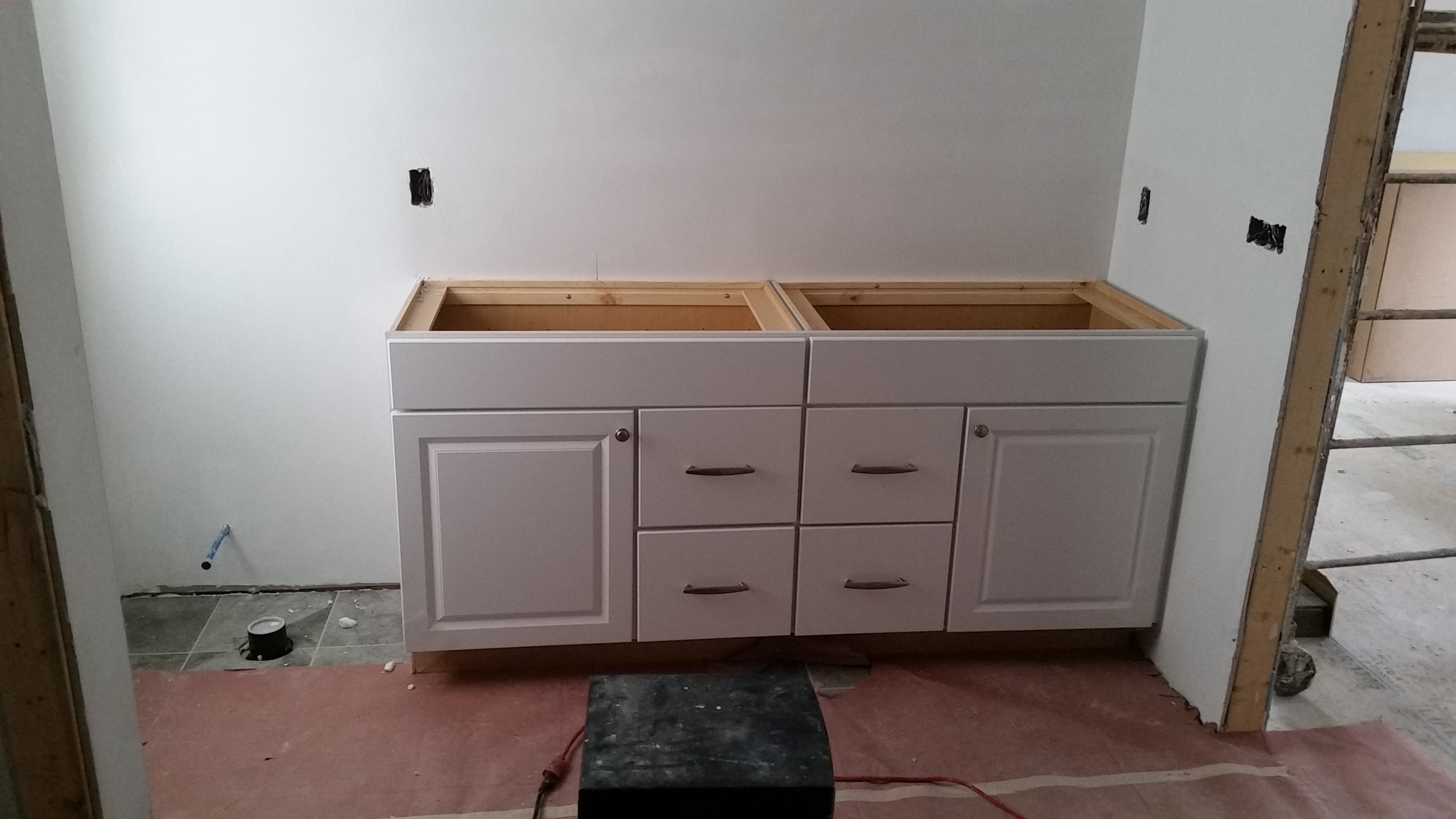 Cabinets installed
