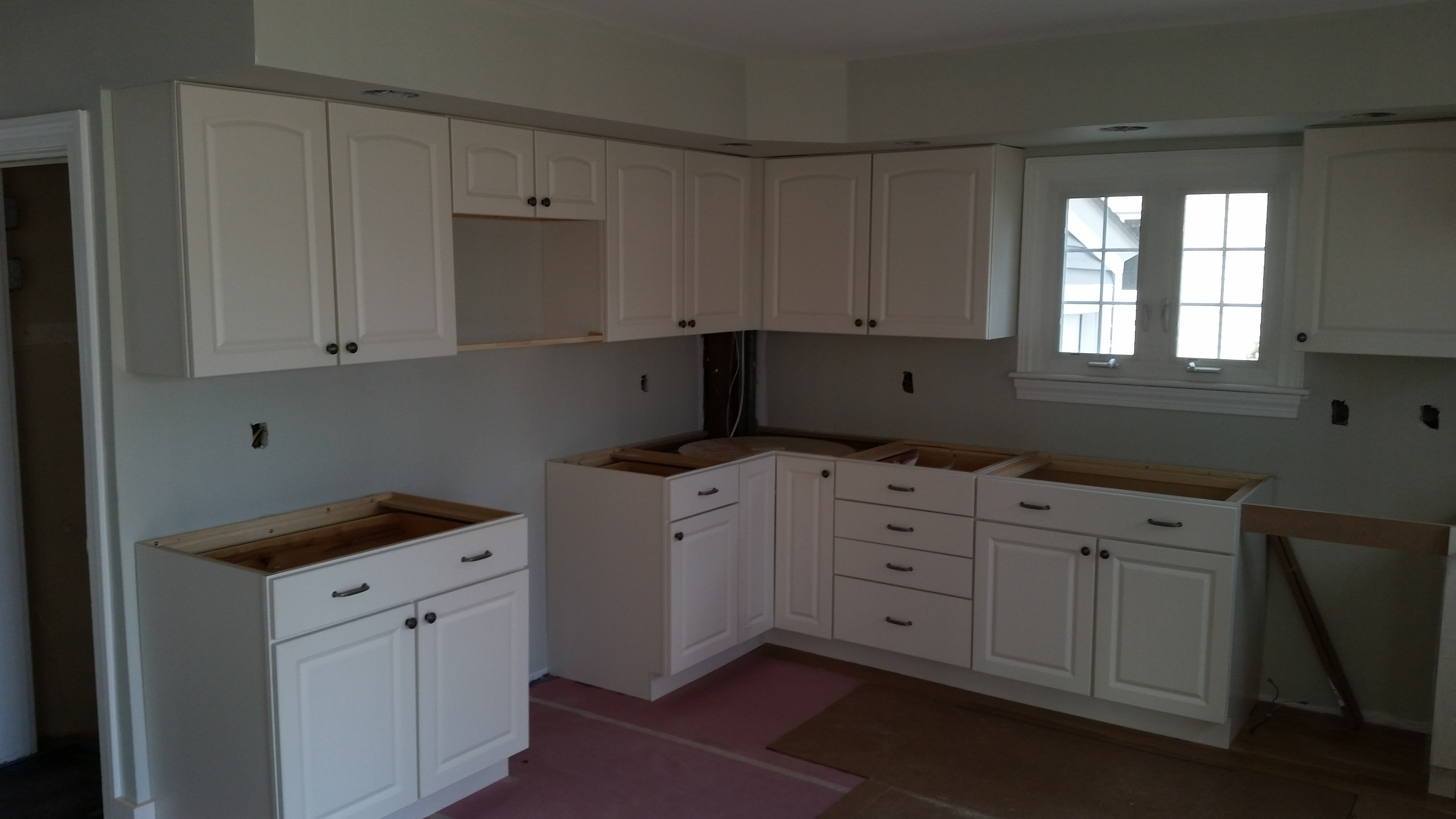 Cabinets installed