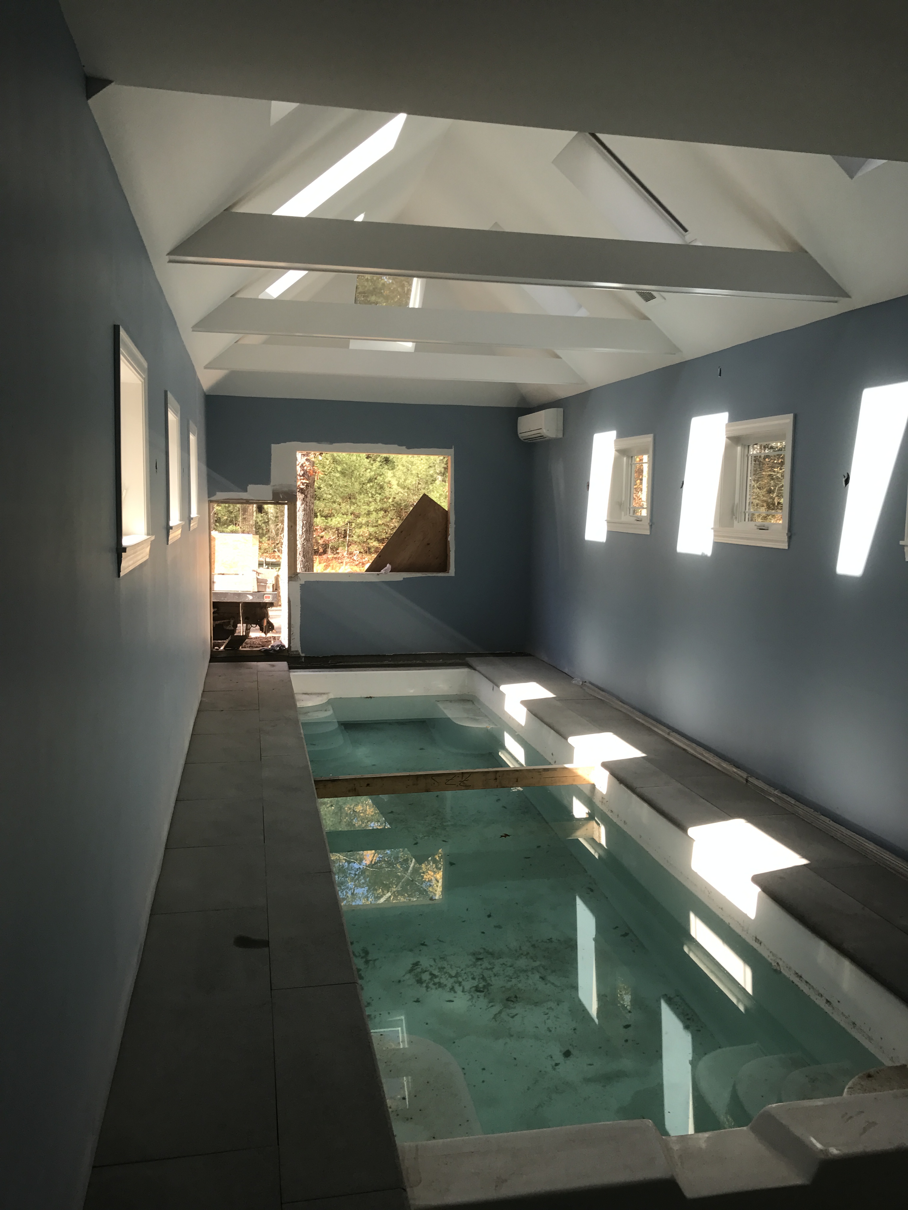 Pool almost ready for a quick swim