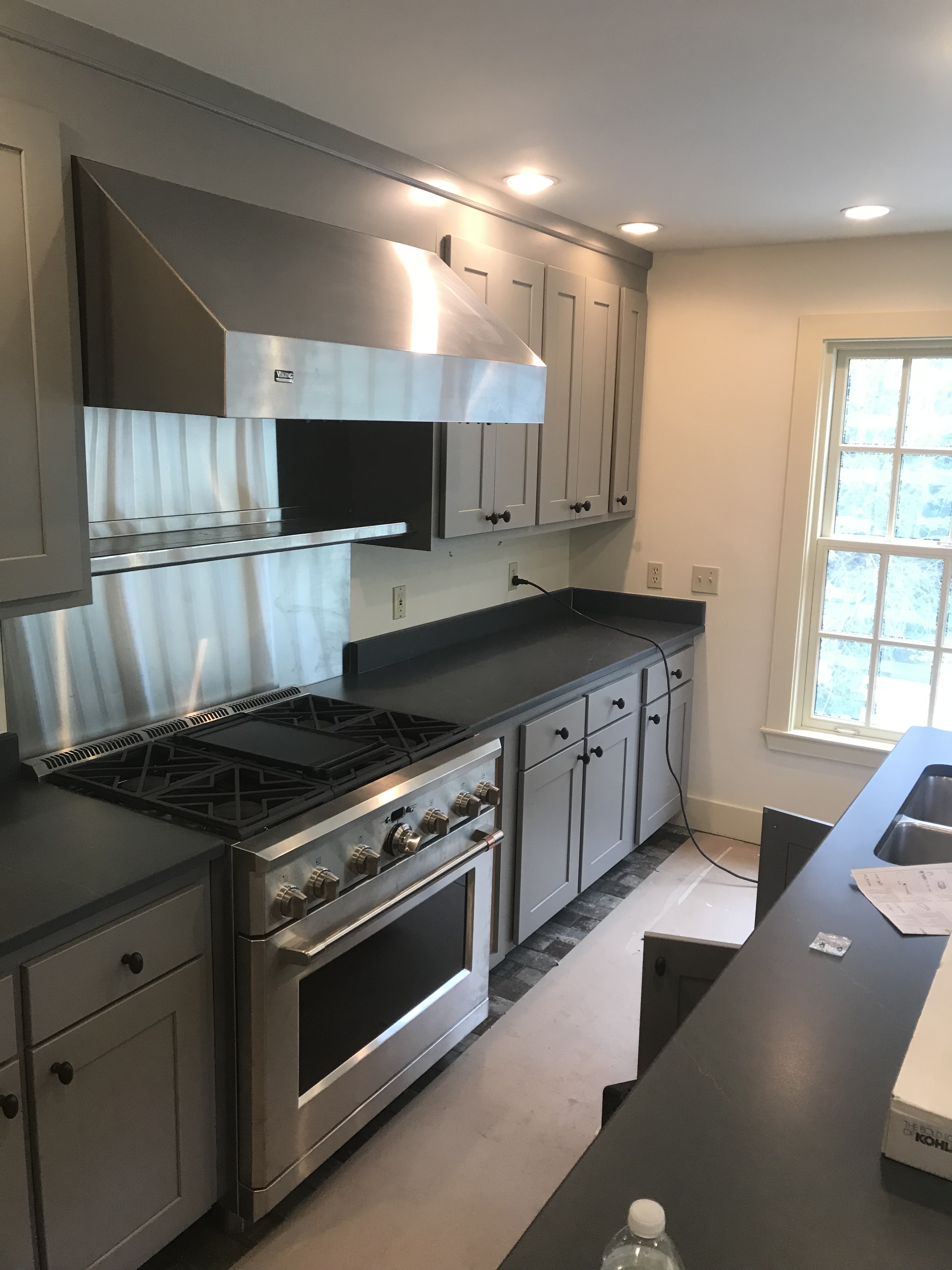 Finished cabinets and countertop