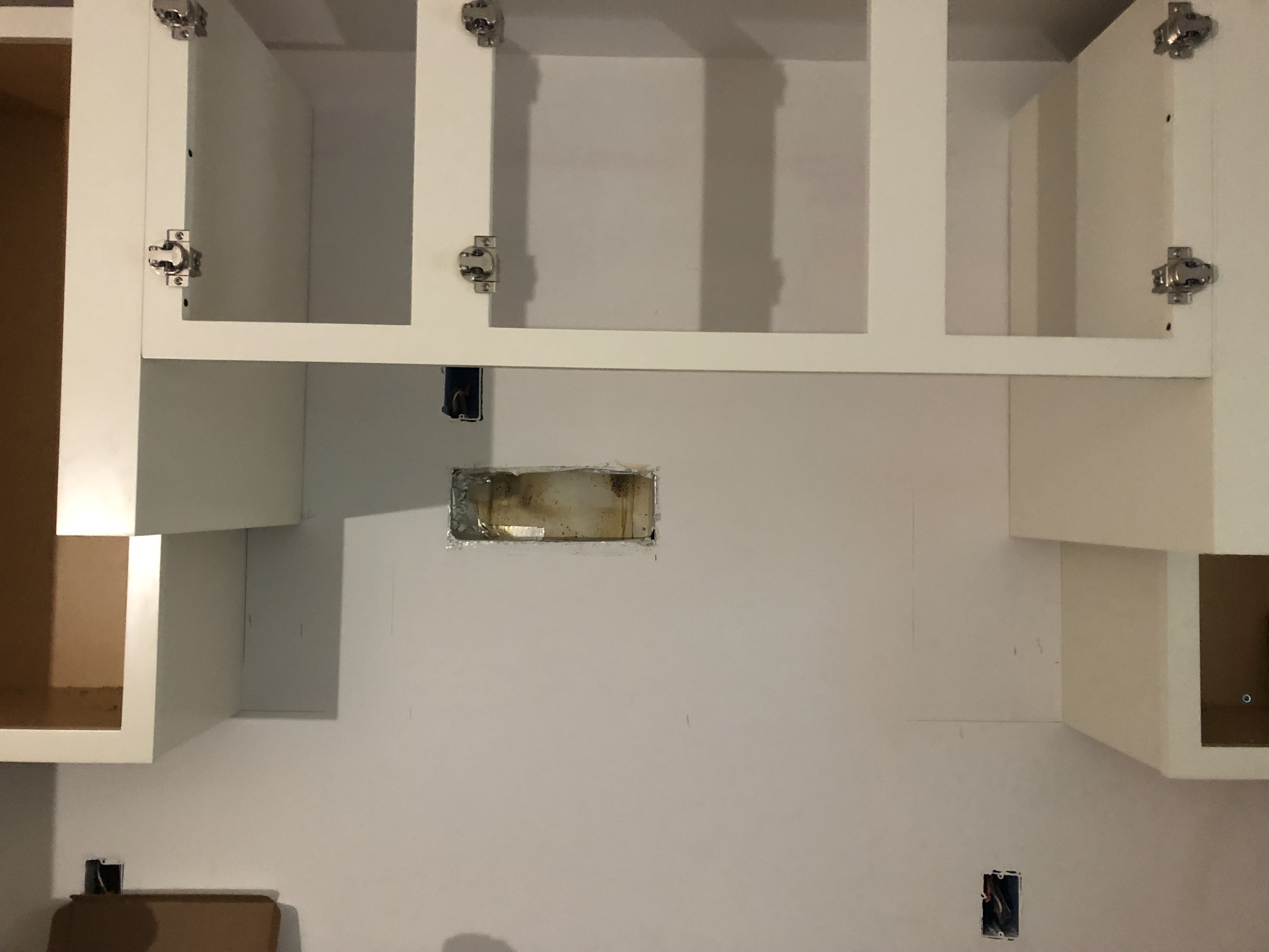 New sheetrock and cabinets