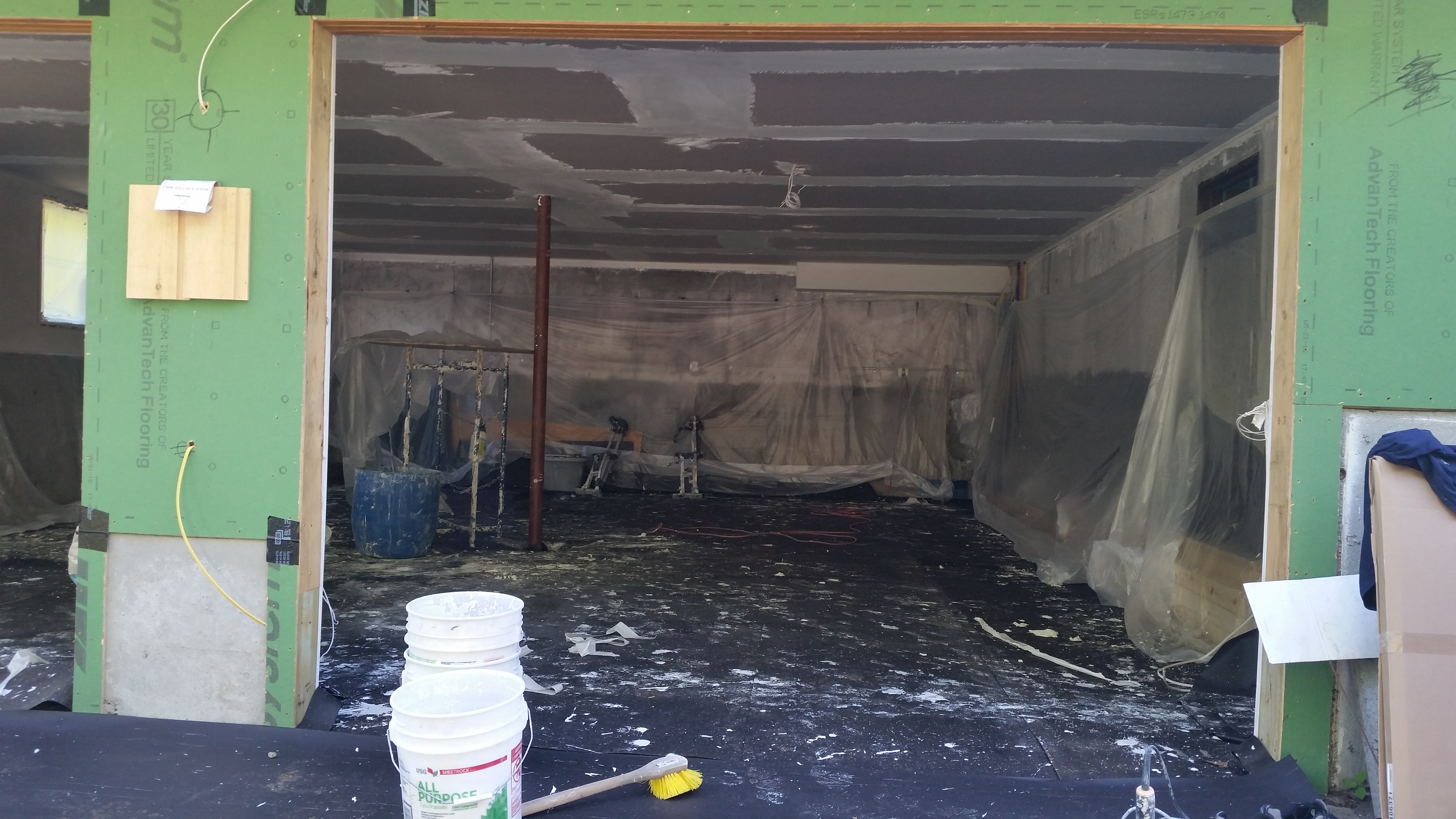 Sheetrocking new Garage