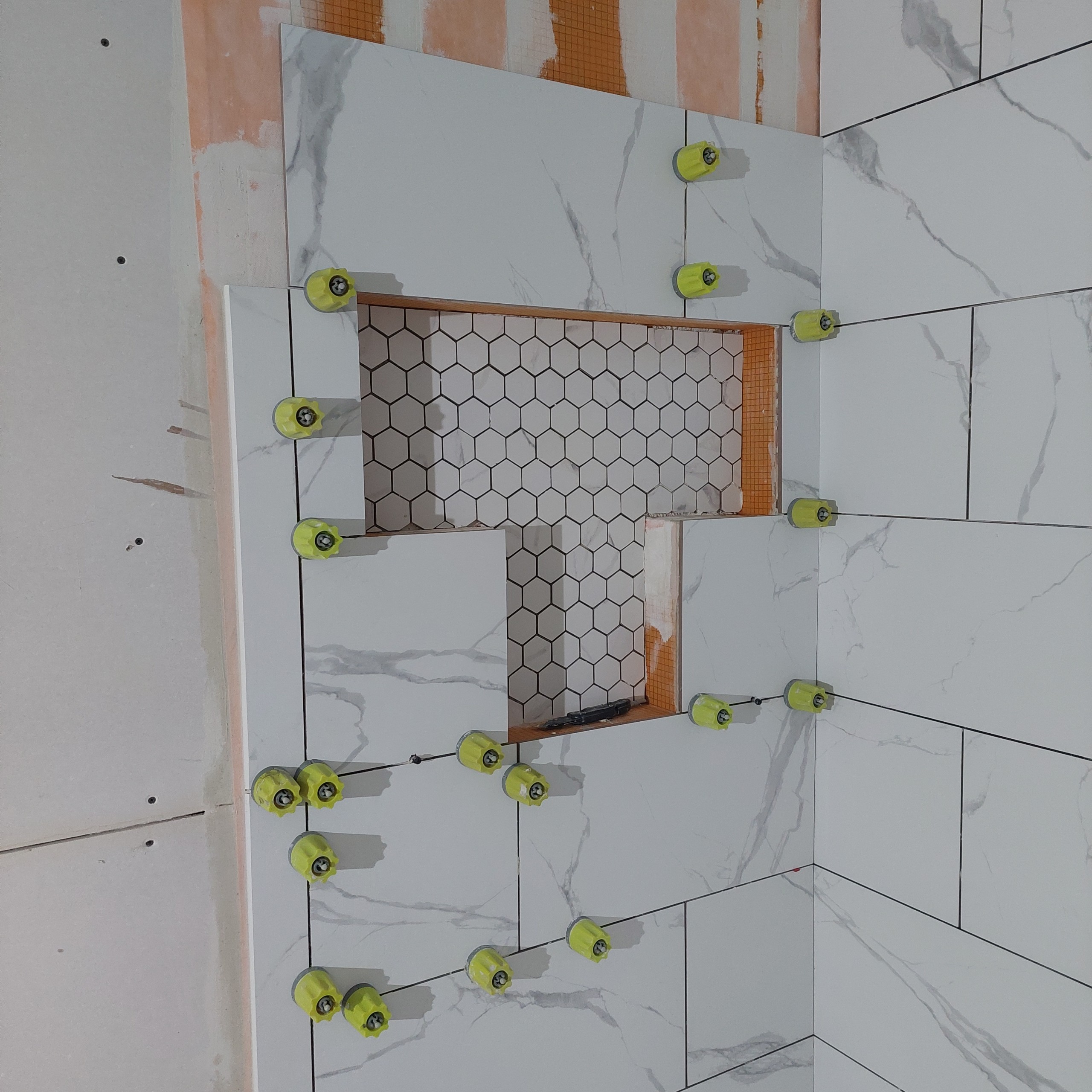 Shower Tile in Progress